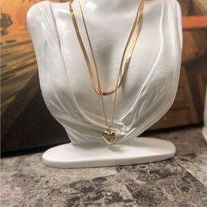 Gold Heart Pendant Necklace
